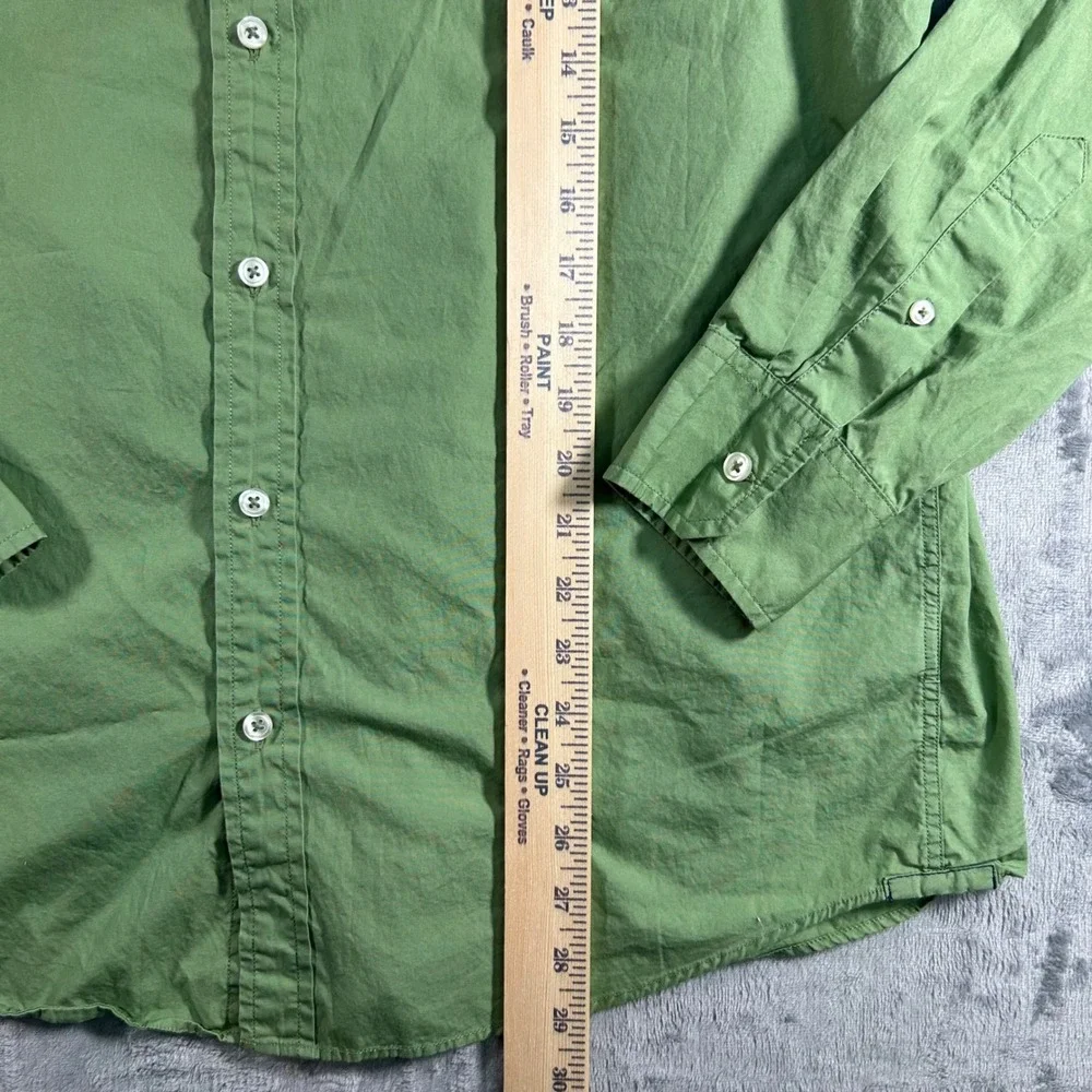 American Eagle Outfitters Mens L/G Green Button Down Long Sleeve Vintage Fit - Picture 3 of 6